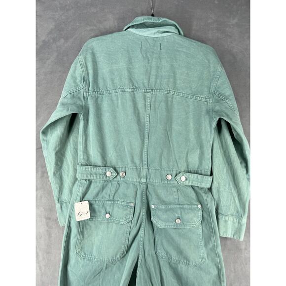 Free People We The Free Geronimo coverall Jumpsuit Size Small Green Cotton - Picture 7 of 10